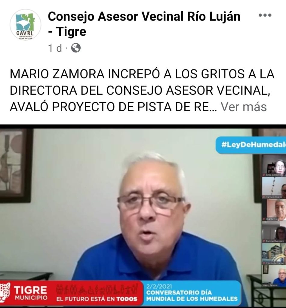 Tigre – Río Luján: comunicado del Consejo Asesor Vecinal